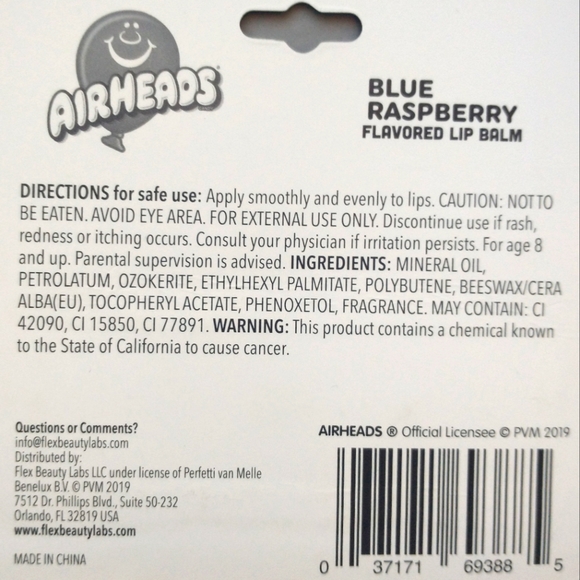 NIB Airheads Blue Raspberry flavored lip balm - Picture 2 of 2